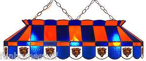 CHICAGO BEARS NFL 40 STAINED GLASS BILLIARD POOL TABLE LIGHT BAR 