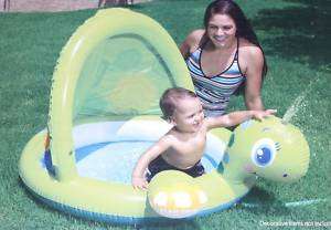 New TURTLE BABY POOL Partial Sunshade Water Spayer  
