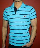   HOLLISTER HCO MUSCLE SLIM FIT POLO RUGBY T SHIRT TIGER TURQ MENS L