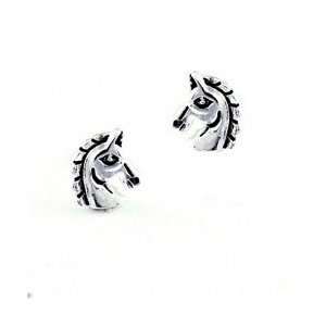   Silver Mini Classic Horse Head Post Earrings: Arts, Crafts & Sewing