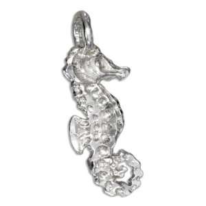    Sterling Silver Three Dimensional Seahorse Pendant. Jewelry