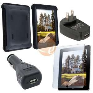   Travel Charger Adapter + Anti Glare Screen Protector for Apple iPad