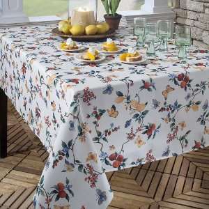    Papillion Printed Fabric Tablecloth, 70 Inch Round