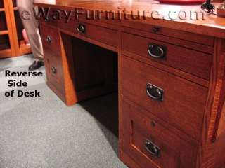 100% Solid Oak Wood Mission Executive Desk Office Furniture USA Made 