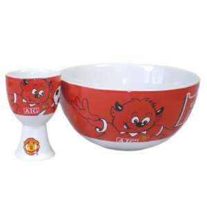  Manchester United FC. Bowl and Egg Cup Set Sports 