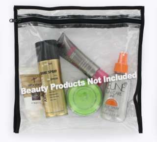   two durable clear vinyl travel bags suitable for carrying liquids and