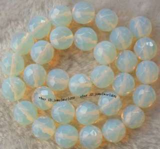 12mm White Opal Round Faceted Loose Beads 14  