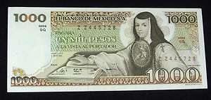 Mexico 1981 $ 1000 Pesos Note Mexican Paper Money  