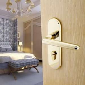    PVD Gold Zinc Alloy Double Blot Door Lock: Home Improvement
