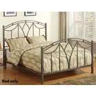 Poundex Queen Size Metal Bed Headboard and Footboard in Grey Finish