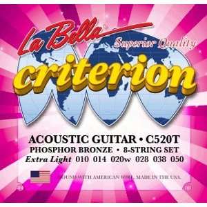  La Bella Acoustic Guitar Criterion Phosphor, .010   .050 