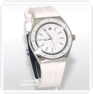 TOMMY HILFIGER WOMENS WHITE DIAL SILICONE WATCH 1781006  