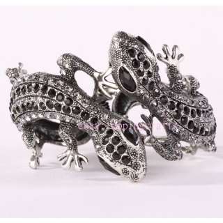 FREE SHIP 1pcs Cool Black Crystal Gecko Bracelet New  