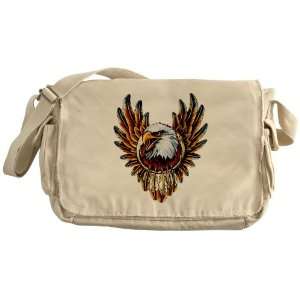  Messenger Bag Bald Eagle with Feathers Dreamcatcher 