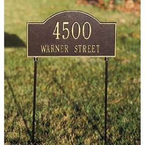  Two Sided Arch Lawn Address Plaque   Standard Two Line 