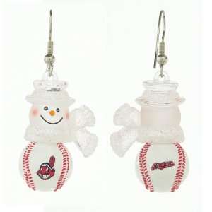  Pack of 2 MLB Cleveland Indians Snowman Baseball Earrings 