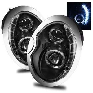  02 06 Mini Cooper Black LED Halo Projector Headlights /w 