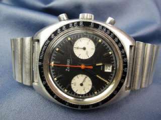   Vintage ZODIAC Stainless Manual Chronograph Date Watch #51  