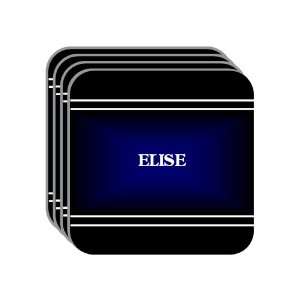 Personal Name Gift   ELISE Set of 4 Mini Mousepad Coasters (black 