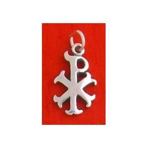   Silver Charm, Greek Christ Symbol, 11/16 inch,1.4 grams Jewelry