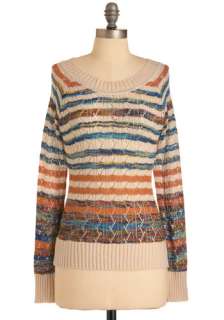   , Tan / Cream, Stripes, Knitted, Long Sleeve, Casual, Yellow, Brown