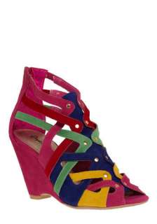 Red Carpet Roll Out Wedge in Rainbow   Red, Yellow, Green, Blue, Pink 