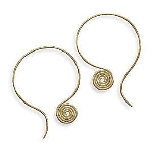  Sterling Silver 14 Karat Gold Plate Coil Design Earrings 