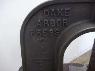 Drake 3 Ton Single Leverage Arbor Press 361 NICE  