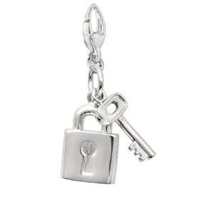  Sterling silver KEY AND LOCK (Charm) Jewelry