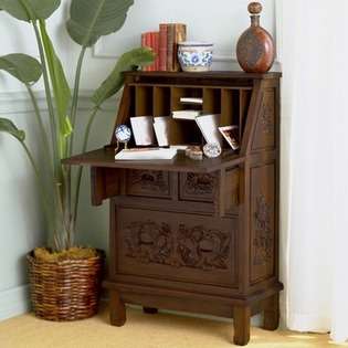 Drop Front Secretary Desk With Hutch from  