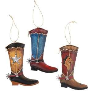  Gift Corral Orn Cowboy Boot 3Pk