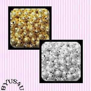 ROUND METAL SPACER BEADS 4mm STARDUST 100pc   