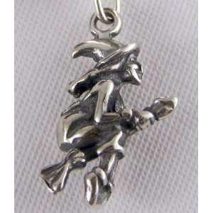  A Bewitching Little Witch on Her Broom in Sterling Silver 