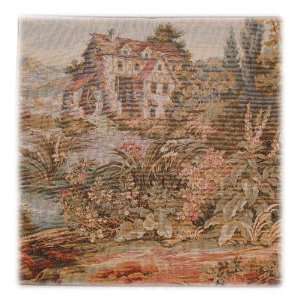  Imported Italian Tapestry   Noble Pastorale Old Mill (20 