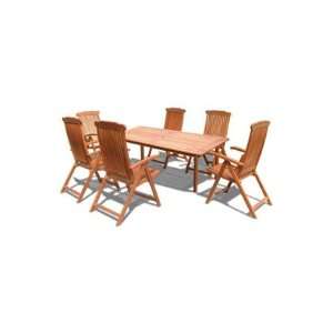   Rectangular Table And Wood Folding Armchair Dining Set