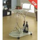   glass shelves tea serving cart with casters and wine glass holders