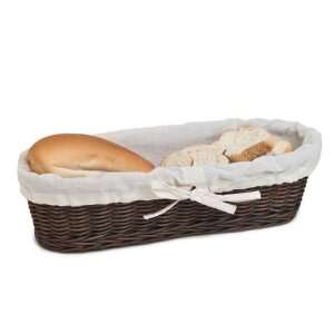  The Basket Lady Wicker Baguette Basket with Liner Kitchen 