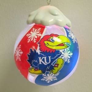   Kansas Jayhawks NCAA Light Up Glass Ball Ornament