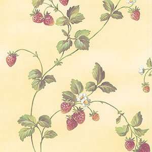  Strawberry Vines on Yellow Wallpaper in Fresh Kitchens 4 