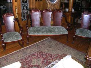 antique karpen laminated mahogany parlor set 2 chair  