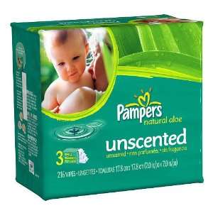 com Pampers Baby Wipes Natural Unscented Baby Wipes with Aloe Refill 