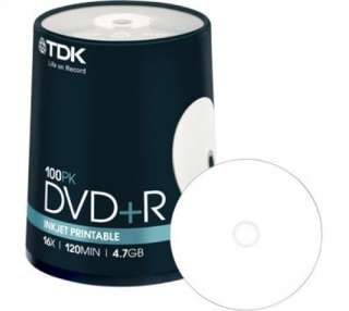 100 TDK DVD+R full printable 4,7 GB 16x inkl. Gema  