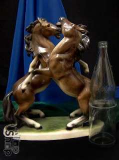AUFSTEIGENDE PFERDE  37cm Groß Pferd KERAMOS WIEN Keramik Skulptur 