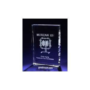 3D Crystal Monarch Award 6 x 4 