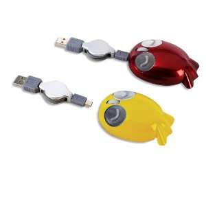  Mini Travel Optical Mouse (Style YELLOW Fish): Electronics