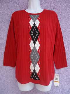 ALFRED DUNNER Womens Red Sweater Size Small XL  