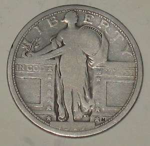 1917 TYPE I STANDING LIBERTY QUARTER VG J15  