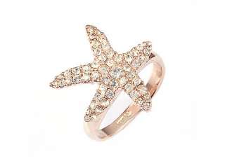 Starfish 18K GP Ring Swarovski Crystals R621G  