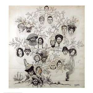    Norman Rockwell   Family Tree (drawing) Giclee: Home & Kitchen