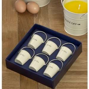 Set of 6 Egg Cup Buckets in their own Presentation Box (Champagne 